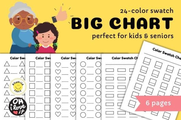 Big 24-Color Swatch for Kids and Seniors: Easy Color Selection