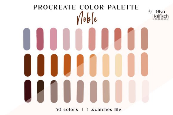 Boho Brown Procreate Color Swatches: A Rich, Earthy Palette