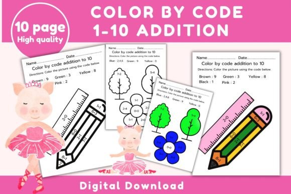 Color by Code 1-10 Addition: A Creative Learning Tool