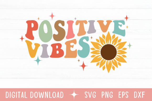 Embrace Optimism with Positive Vibes Wavy Color SVG