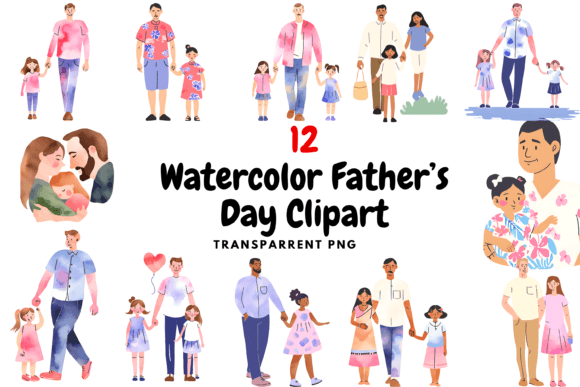 Father & Daughter Watercolour Clipart: Designing with Heart