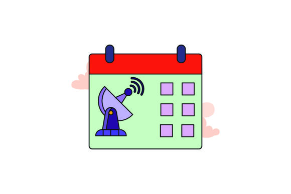 Icon Space Cute Calendar Color Outline: A Playful Design Asset