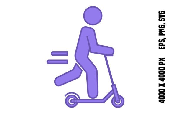 Kick Scooter Color Icon: Vibrant Versatility for Modern Creators