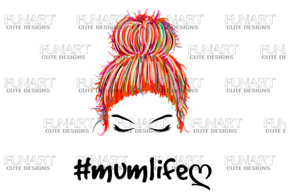 Messy Bun Hair Mumlife Color Clipart PNG: Creative Design Guide