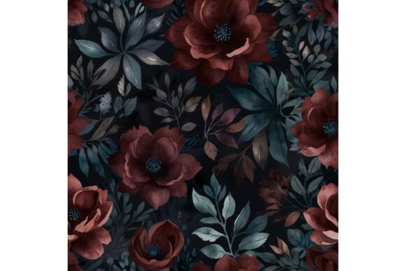 Retro Watercolour Flower Digital Paper: Design Inspiring Mood Boards