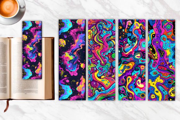 Revive the Vibe: Psychedelic 90s Neon Color Bookmark