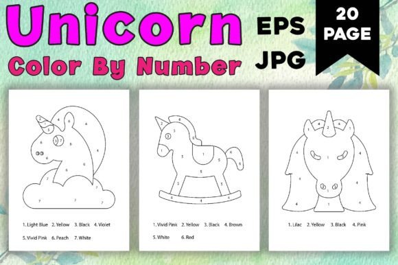 Unicorn Color by Number Pages 03: A Creative Asset for KDP