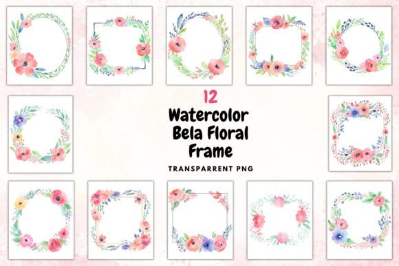 Watercolour Bela Floral Frame: A Creative Asset for Designers