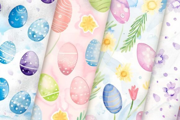 Watercolour Easter Paper Egg & Flowers: A Spring Design Asset