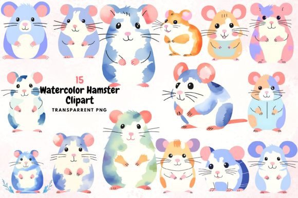 Watercolour Hamster Clipart PNG: Your Charming Design Asset